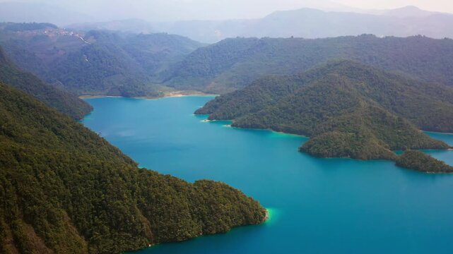 Cinematic Drone Dolly In Over Turquoise Waters of Laguna Brava, Guatemala