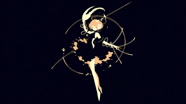 蟹座、宇宙、１２星座、女の子、イラスト、水彩画