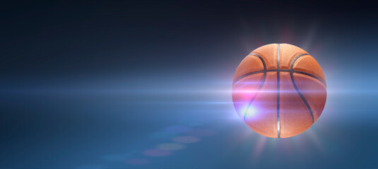 Business slam dunk success concept. Basketball breaking through target, Corporate achievement and strategic goal power. © MERCURY studio