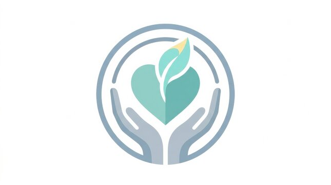 Illustration depicts hands around a heart with a leaf, representing workplace violence prevention and trauma informed support in a safe environment.