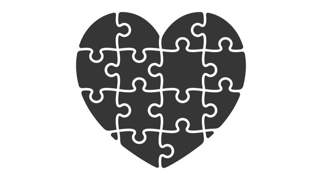 Black heart shaped puzzle pieces.
