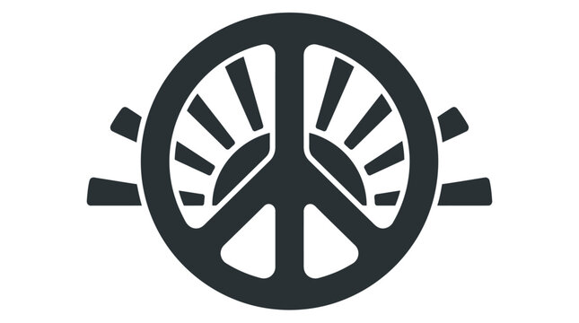Black peace sign symbol logo icon.