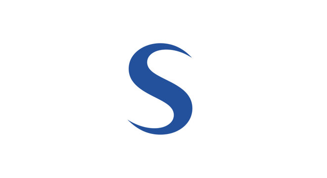 Large blue letter S symbol.