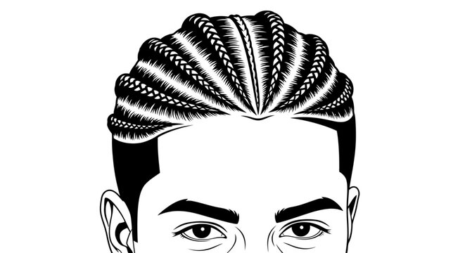 Man with braided hair style.
