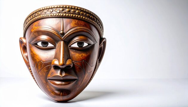 Ancient Egyptian pharaoh golden death mask sculpture.