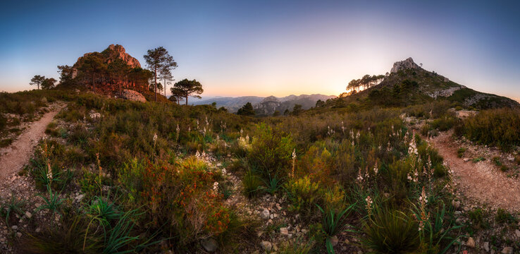 Stunning Golden Hour at Montduver Mountain Spain, Scenic Mediterranean