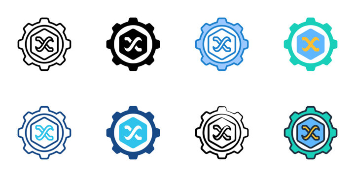 Control variable icons set multiple style collection. Editable stroke 
