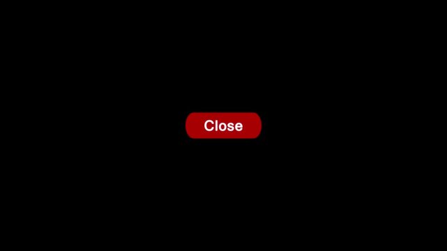 Click on close button with computer arrow cursor, Button Click or press apply button on transparent background. Perfect for vlog assets. animation template for video editing 4k alpha channel included.