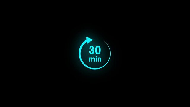 Timer with rotating arrow and nine minute display clock nine minutes