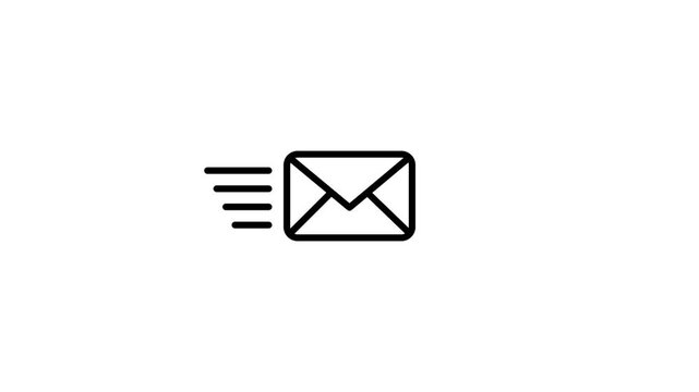 Mail email message sending envelope icon animation