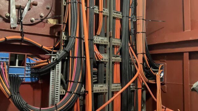 A vast amount of electrical wires and cables