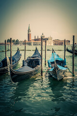 Obraz premium Gondolas and San Giorgio Maggiore church in Venice, Italy