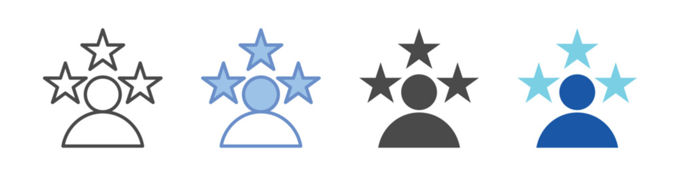 Reputation Icon Set With Multiple Styles Vector Illustration