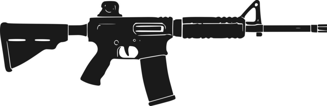 AR15 rifle vector, M4 carbine svg