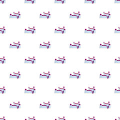 Obraz premium Medieval fortress building illustration creating a seamless graphic pattern