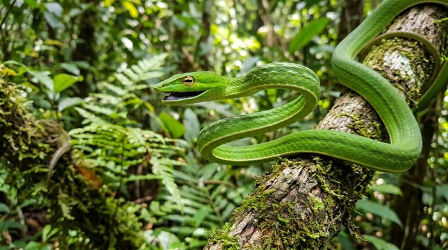 viper snake on tree branch