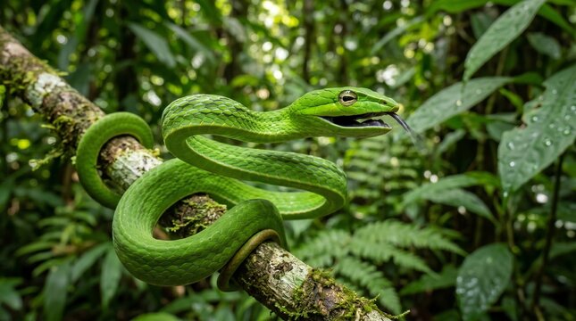 viper snake on tree branch