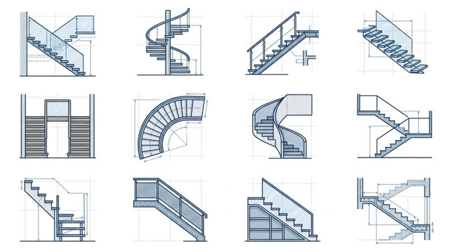 Architectural Staircase Design Concepts Sketches