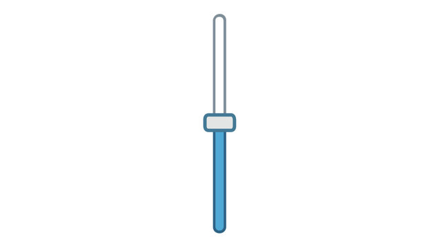 Vertical progress bar half full line vector icon illustration for technology and digital services. Features editable stroke, adjustable stroke weight, customizable line weight, thin line stroke.