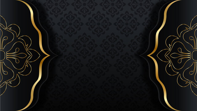 Elegant Black and Gold Ornamental Background Design