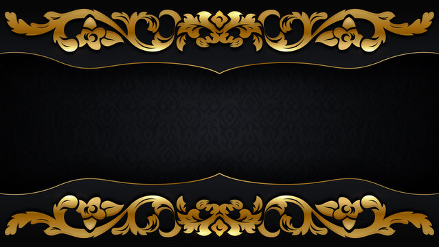 Ornate Golden Decorative Frame for Luxury Invitation Design