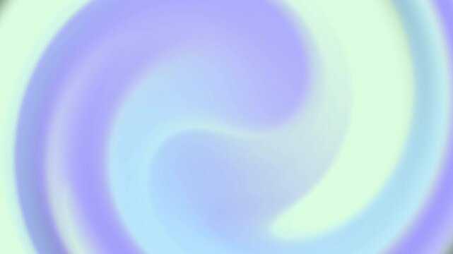 Abstract loopable motion background featuring a smooth spiral liquid swirl with pastel purple and light green gradient colors.