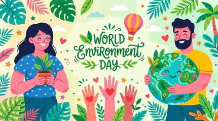 Fototapeta premium World Environment Day Vector Banner