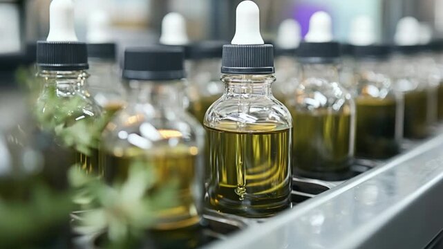 selective focus industrial oil packaging system with machines handling filling sealing and labeling operations