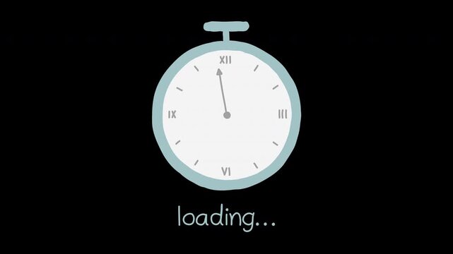 Animated video clock time loading counter bar game process progress computer battery, banner overlay transparent