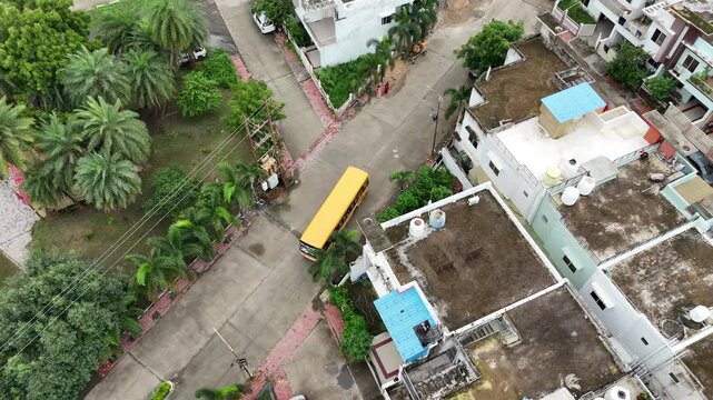 Aerial view of a modern residential society main gate entrance in Katara Hills, Bhopal.