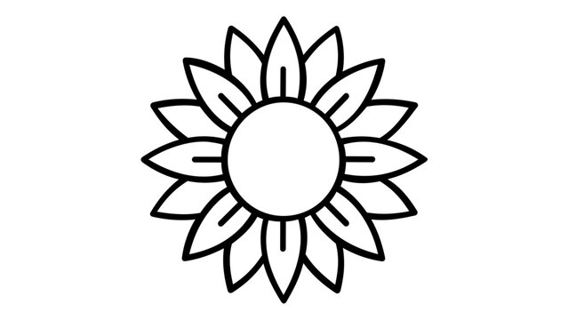 Vibrant sunflower head vector icon illustration with detailed petals, perfect for organic farming digital services, agriculture app interfaces, and sustainable technology brand design.