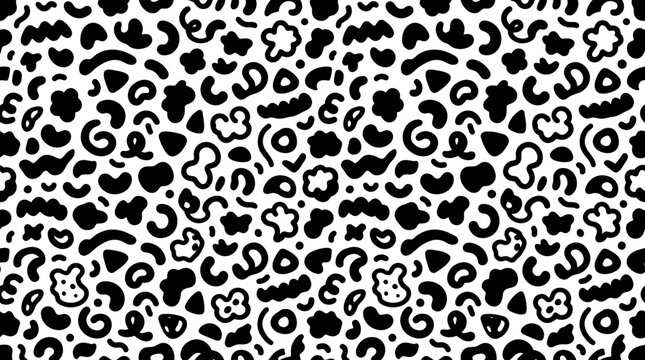 Black and white leopard print pattern.