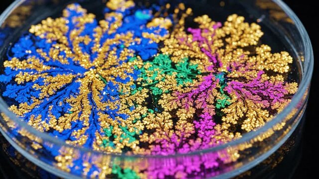 Colorful Chemical Reaction Patterns Abstract Fractal Art
