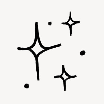 Sparkle star shapes, cute doodle