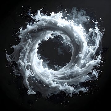 A swirling white vortex on a dark background