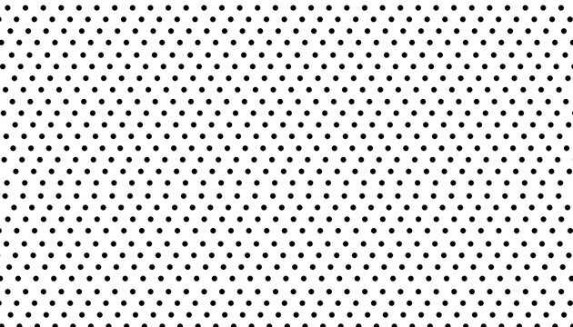 Black Polka Dot Pattern On Transparent Background. Evenly Spaced Small Dots In Uniform Grid Design. Classic Halftone Dotted Texture. Seamless Repeating Pattern Illustration
