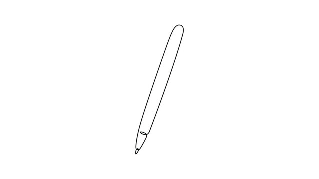 Minimalist outline illustration of a single writing pen.