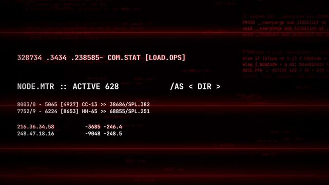 Digital Glitch Effect with Scrolling Code and Noise Background, Cyber Security Hack Concept, System Data Breach, Malware Virus Alert, Encrypted Network Error Loop 4k video