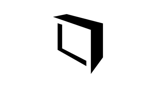 wireframe symbol, square logo, black isolated vector silhouette