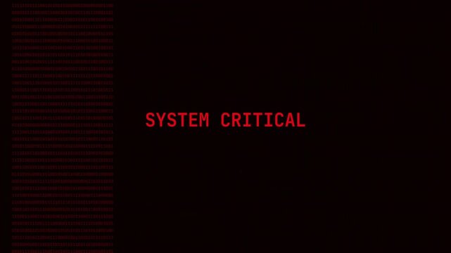 Red Digital Glitch System Critical Error Loop, Virus Code Software Hack, Cyber Security Breach, Data Corruption Animation, Network Intrusion, Technical Malfunction 4k video