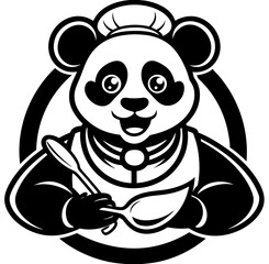 Obraz premium panda bear with a bamboo