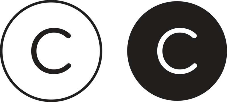 Copyright icon design for signs, logo, apps or website