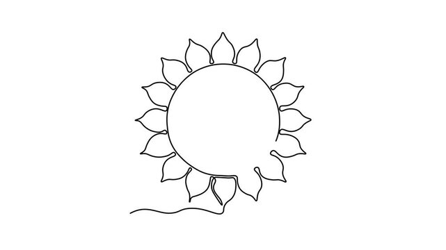 Yandra chakra vishuddha, Self drawing animation one continuous line draw, logo on white background
