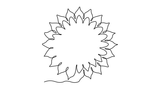 Yandra chakra Sahasrara, Self drawing animation one continuous line draw, logo on white background