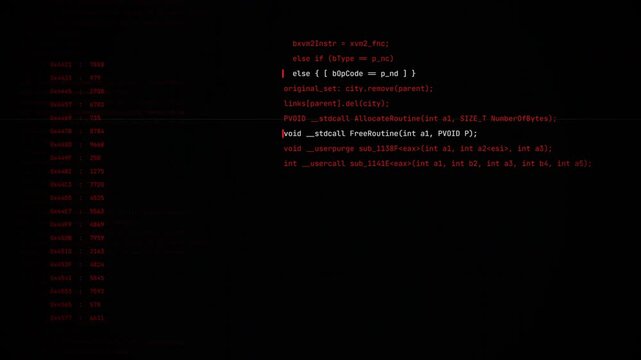 Digital Hack Console with Scrolling Virus Code, Cybersecurity Breach, Malware Interface, Glitch Error Signal, Data Security, System Hack Loop 4k video