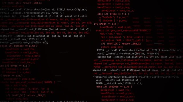 Digital Glitch Effect with Programming Code Loop, Cyber Security Hack Concept, System Error Signal, Abstract Noise Background, Data Breach Alert 4k video