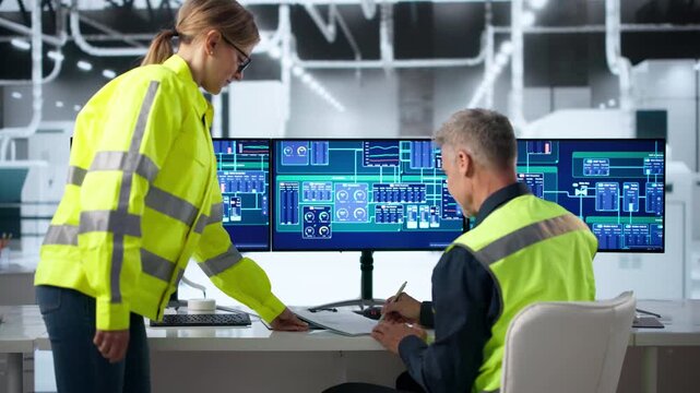 Factory Workers During Shift Change
