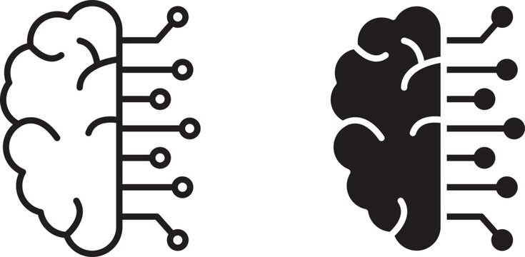 Machine learning icon design for signs, logo, apps or website