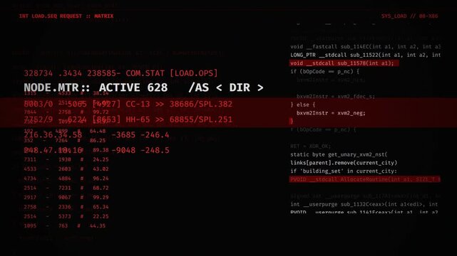 Red Digital Glitch Scrolling Code with System Critical Failure Alert, Cyber Security Breach, Hacking Interface, Software Error, Data Corruption, Digital Noise 4k video