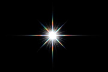 Obraz premium A bright starburst shining against a black background.